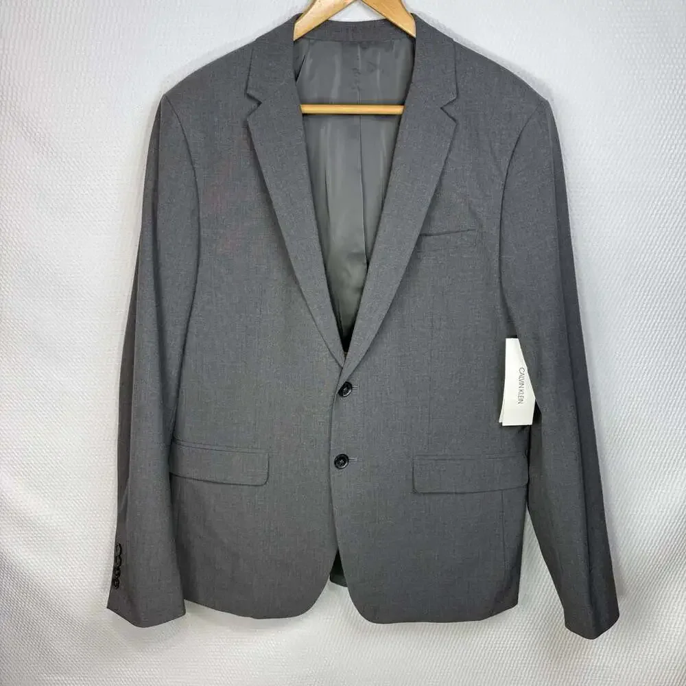Calvin Klein Men's Size Large Suit  Jacket Sport Coat In Cinder Block NWT